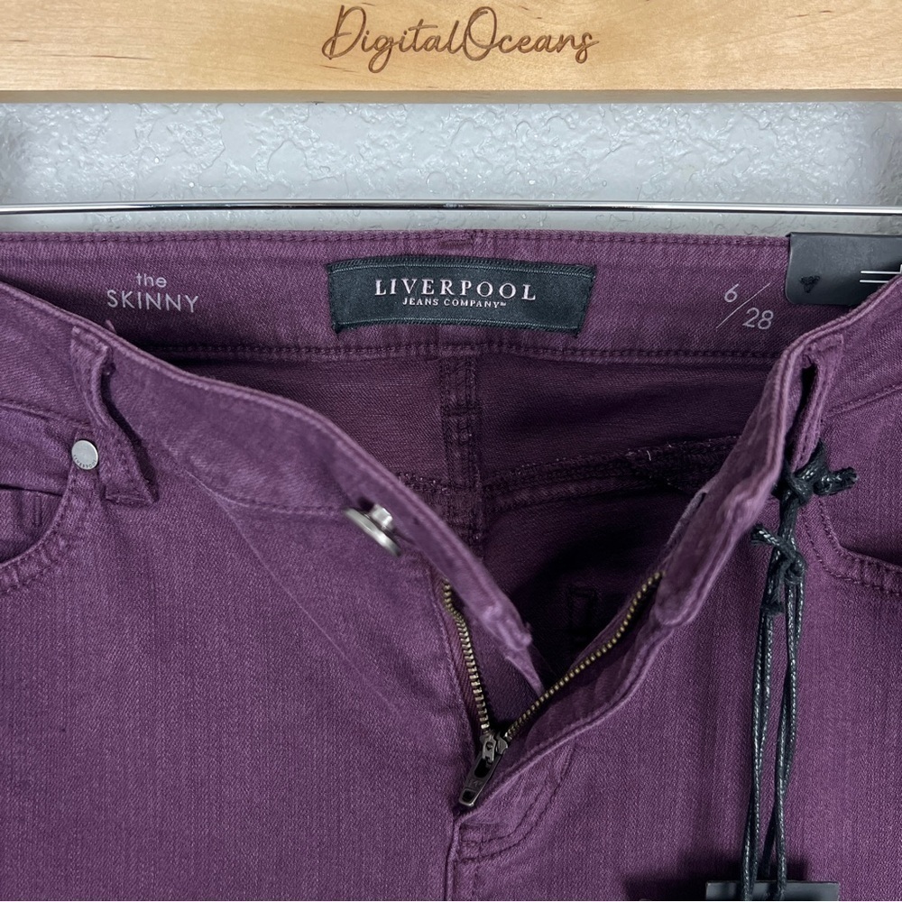 Liverpool NWT Adele Skinny Jean Potent Purple 6 Bold Dark Vamp Stretch Hugger - Picture 9 of 11